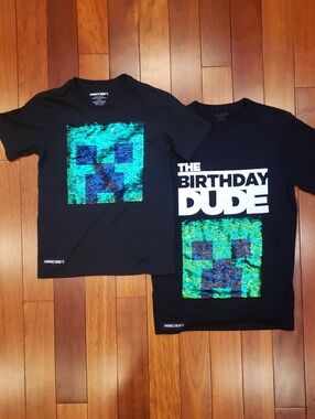 Minecraft Boys Size XL and XXL Sequin shirts